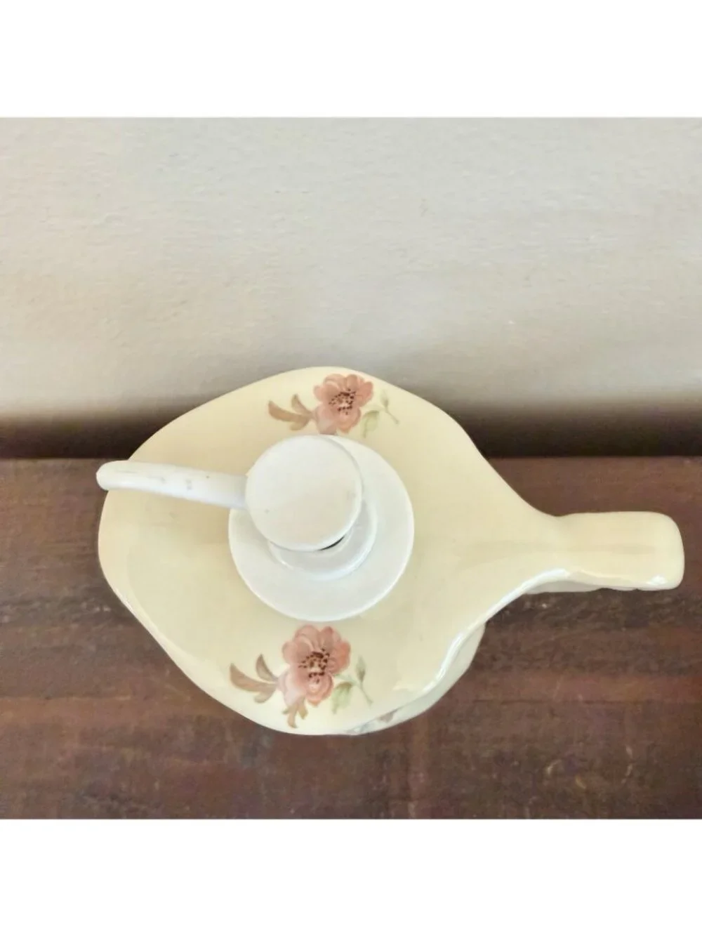 Vintage Athena California Floral Ceramic Pitcher Soap Dispenser Cottagecore
